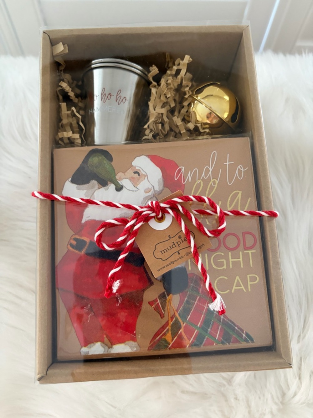 Mud Pie Red, Gold, Silver Santa Gift Set